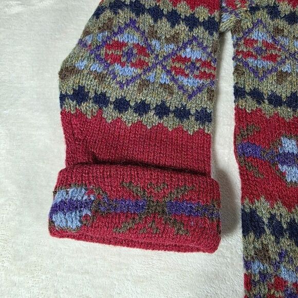 Ralph Lauren 100% Wool Hand Knit Large Sweater Belted Cardigan Shawl Vintage - Picture 7 of 16